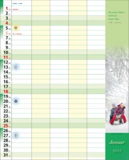 Bildkalender »Familiekalender«, 245x345 mm, Januar