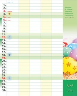 Bildkalender »Familiekalender«, 245x345 mm, April