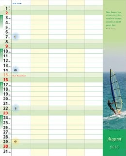 Bildkalender »Familiekalender«, 245x345 mm, August