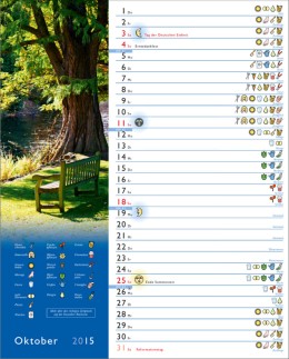 Bildkalender &raquo;Mondkalender&laquo;, 245x345 mm, Oktober