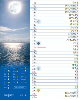 Bildkalender &raquo;Mondkalender&laquo;, 245x345 mm, August