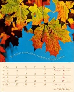 Bildkalender &raquo;Stille Momente&laquo;, 245x345 mm, Oktober