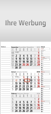 Dreimonatskalender »Combi-Notizplaner«, 300x670 mm