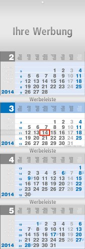 Viermonatskalender »Design-quattro blau«, 340x995 mm