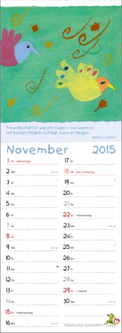 Streifenkalender »Herzensbilder«, 155x485 mm, November