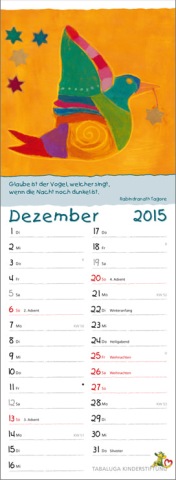 Streifenkalender »Herzensbilder«, 155x485 mm, Dezember