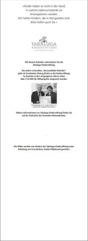 Streifenkalender »Herzensbilder«, 155x485 mm, Tabaluga-Schirmherren