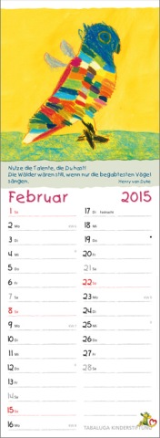 Streifenkalender »Herzensbilder«, 155x485 mm, Februar