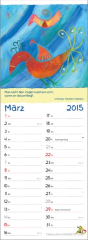 Streifenkalender »Herzensbilder«, 155x485 mm, März