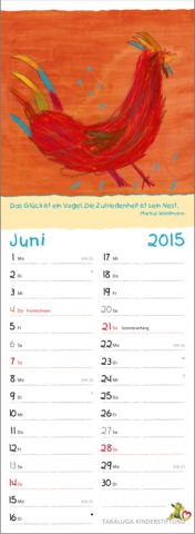 Streifenkalender »Herzensbilder«, 155x485 mm, Juni