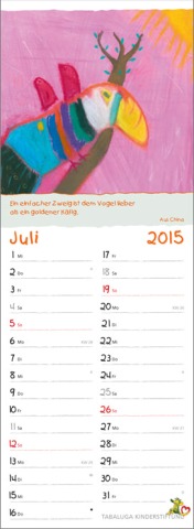 Streifenkalender »Herzensbilder«, 155x485 mm, Juli