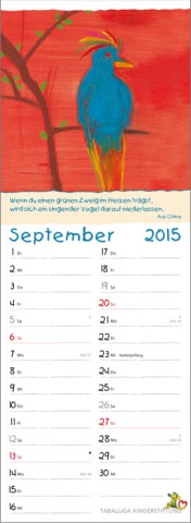 Streifenkalender »Herzensbilder«, 155x485 mm, September