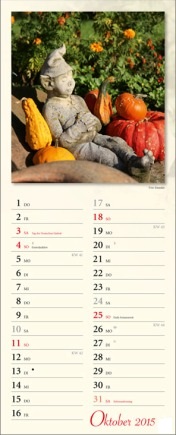Streifenkalender »Verborgene Idylle«, 155x440 mm, Oktober 