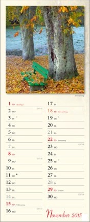 Streifenkalender »Verborgene Idylle«, 155x440 mm, November