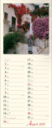 Streifenkalender »Verborgene Idylle«, 155x440 mm, August