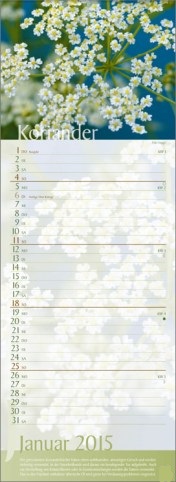 Streifenkalender »Erlebniswelt der Düfte«, 155x445 mm, Januar
