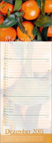 Streifenkalender »Erlebniswelt der Düfte«, 155x445 mm, Dezember