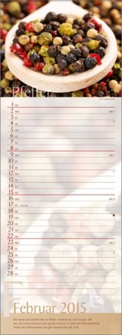 Streifenkalender »Erlebniswelt der Düfte«, 155x445 mm, Februar