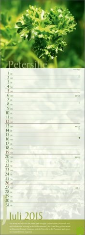 Streifenkalender »Erlebniswelt der Düfte«, 155x445 mm, Juli