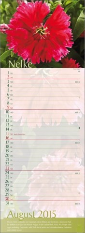 Streifenkalender »Erlebniswelt der Düfte«, 155x445 mm, August