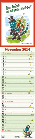 Streifenkalender »Tierische Sternzeichen«, 120x525 mm, November