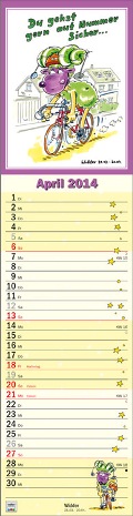 Streifenkalender »Tierische Sternzeichen«, 120x525 mm,April