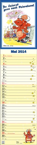 Streifenkalender »Tierische Sternzeichen«, 120x525 mm, Mai
