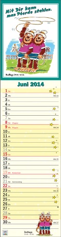 Streifenkalender »Tierische Sternzeichen«, 120x525 mm, Juni