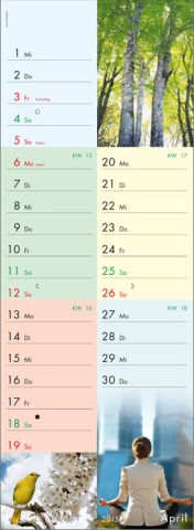 Streifenkalender »fit & gesund«, 155x485 mm, April