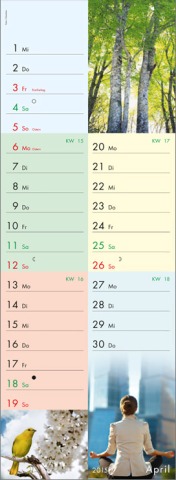 Streifenkalender &raquo;fit & gesund&laquo;, 155x485 mm, April