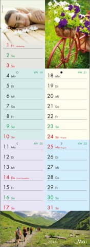 Streifenkalender »fit & gesund«, 155x485 mm, Mai