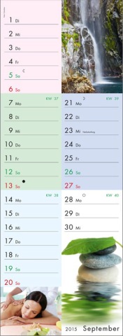 Streifenkalender &raquo;fit & gesund&laquo;, 155x485 mm, September