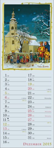 Streifenkalender »Naive Phantasien«, 120x390 mm, Dezember