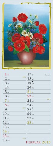 Streifenkalender »Naive Phantasien«, 120x390 mm, Februar