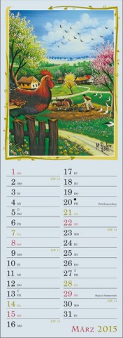 Streifenkalender »Naive Phantasien«, 120x390 mm, März