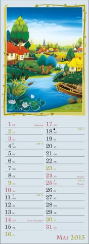 Streifenkalender »Naive Phantasien«, 120x390 mm, Mai