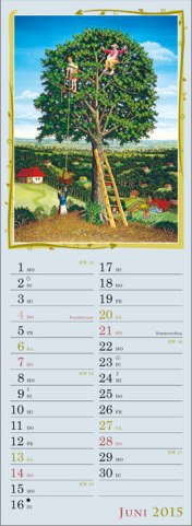 Streifenkalender »Naive Phantasien«, 120x390 mm, Juni
