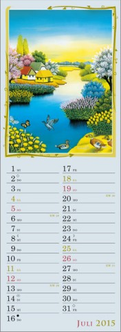 Streifenkalender »Naive Phantasien«, 120x390 mm, Juli