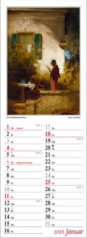 Streifenkalender »Spitzweg«, 120x390 mm, Januar