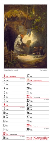 Streifenkalender »Spitzweg«, 120x390 mm, November