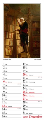 Streifenkalender »Spitzweg«, 120x390 mm, Dezember