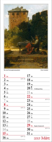 Streifenkalender »Spitzweg«, 120x390 mm, März