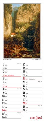 Streifenkalender »Spitzweg«, 120x390 mm, Juni