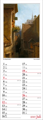 Streifenkalender »Spitzweg«, 120x390 mm, Juli