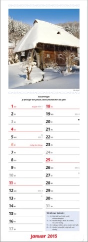 Streifenkalender »Landpartie«, 155x485 mm, Januar