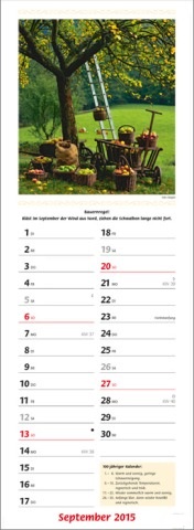 Streifenkalender »Landpartie«, 155x485 mm, September
