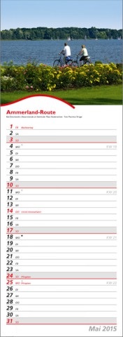 Streifenkalender »Rad- und Wanderwege«, 155x485 mm, Mai