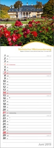 Streifenkalender »Rad- und Wanderwege«, 155x485 mm, Juni