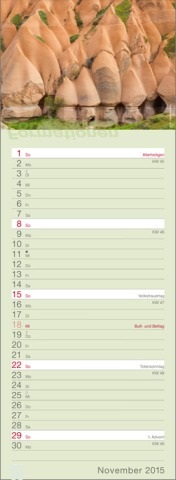 Streifenkalender »Formationen«, 155x485 mm, November