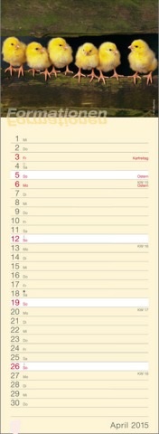 Streifenkalender »Formationen«, 155x485 mm, April